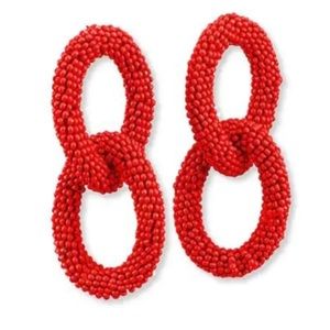 NWT RED SEED BEAD EARRINGS LIGHTWEIGHT AND VERSATILE